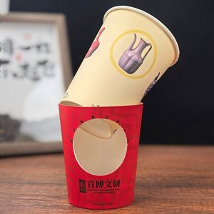 Vaso de Papel Biodegradable de Doble Pared con Logotipo Personalizado, Giratorio y Desgarrable, para Café Caliente - Product Image 6