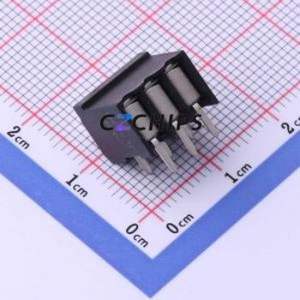 JL212R-35003B01 Spring Terminal Block Bent Lead Through Hole,P=3.5mm Connector 1x3P 3.5mm Black Right Angle Insert - Product Image 2