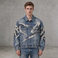 Veste en jean personnalisée pour homme, effet délavé, imprimé graphique, coupe oversize, style vintage streetwear