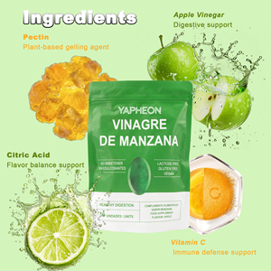 Таблетки яблочного уксуса OEM под собственной торговой маркой, 50 штук, веганские, без глютена, без лактозы, со вкусом яблока, для здорового пищеварения - Product Image 6