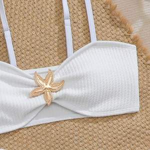 Traje de Baño de Dos Piezas para Niñas, Suave y Elástico, con Decoración de Estrella de Mar, Ideal para Playa, Natación y Deportes Acuáticos - Product Image 2