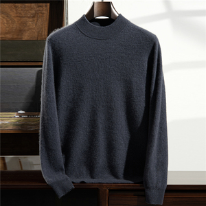 Suéter Personalizado de Cachemira 100% para <span class=keywords><strong>Hombre</strong></span>, <span class=keywords><strong>Cuello</strong></span> Semialto, Color Sólido, Manga Larga, Otoño-Invierno - Product Image 5