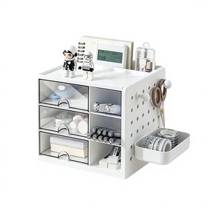 Compartmentalized Storage Box Drawer-Style Multi-Functional Desk Organizer Polypropylene PP Students Office Pen Holder - Product Image 1
