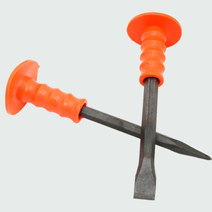 <span class=keywords><strong>Ciseau</strong></span> à maçonner à froid <span class=keywords><strong>de</strong></span> qualité supérieure, en acier au carbone plat et pointu, avec manche en caoutchouc - Product Image 2