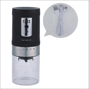 Molinillo de café eléctrico portátil USB, carcasa de plástico negro de acero inoxidable, recargable para uso en exteriores - Product Image 1