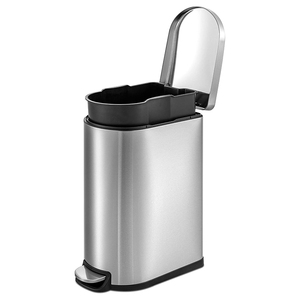 Bidone a pedale rettangolare a chiusura morbida 12L <span class=keywords><strong>pattumiera</strong></span> in acciaio inossidabile <span class=keywords><strong>pattumiera</strong></span> da <span class=keywords><strong>bagno</strong></span> per la casa - Product Image 2