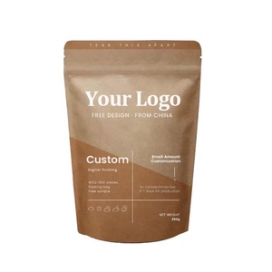 Bolsa de Papel Kraft con Cierre Zip, Doypack Biodegradable, Personalizable con Logotipo, para Alimentos y Café - Product Image 6