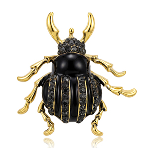 Spilla di Moda Creativa Serie <span class=keywords><strong>Scarabeo</strong></span> con Diamanti d'Acqua, in Lega Smaltata a Goccia d'Olio, a Forma di Insetto, Gioiello da Petto - Product Image 5