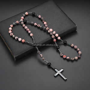 Lage Prijs Natuurlijke Sieraden Jump Color Design Kraal Ketting Kruis Ketting
