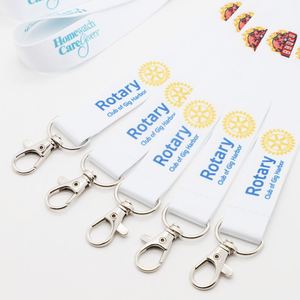Wholesale Personalized Business Office Employee Neck Lanyard Keychain Custom Company Logo Printed Polyester ID Lanyard - Product Image 2