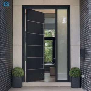 Fábrica de casas de acero inoxidable Puerta pivotante moderna Entrada principal Entrada frontal Puertas de seguridad exteriores - Product Image 6