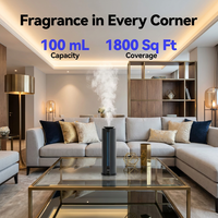 Diffuseur d'arômes en aluminium le plus vendu, diffuseur de parfum sans eau à batterie rechargeable contrôlé par application, machine à parfum d'ambiance 100 ml