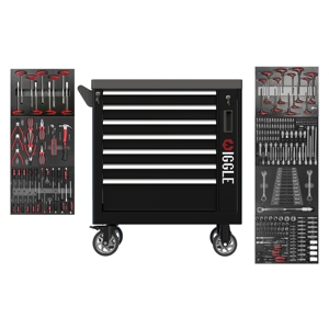 Armoire à outils roulante professionnelle pour réparation automobile, en acier robuste, 7 tiroirs, certifiée GS OEM - Product Image 1