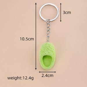 พวงกุญแจรูปรองเท้าแตะทำจากเรซินสีสันสดใสสุดสร้างสรรค์แบบ DIY พวงกุญแจแฟชั่นทำจากโลหะสำหรับห้อยกระเป๋าโทรศัพท์ในรถยนต์ - Product Image 2