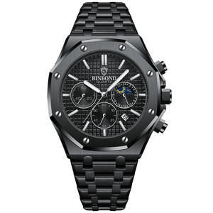 Binbond B0161 chine marque logo personnalisé mode montre pour hommes en acier inoxydable affaires décontracté date hommes montre à quartz - Product Image 2