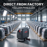 Nettoyeur de sols électrique à double brosse CleanHorse ARES510, autolaveuse industrielle avec grand réservoir de 55 L pour entrepôt