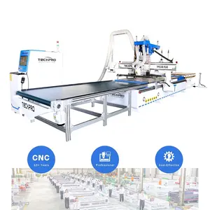 Máquina de anidación CNC de descarga y carga completamente automática Máquina enrutadora CNC de madera 3D a la venta