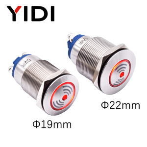 19mm 22mm 12V 24 Volt nhỏ điện kim loại âm thanh liên tục buzzer Red LED cảnh báo chỉ số nhấp nháy ánh sáng sonore báo động còi báo động - Product Image 2