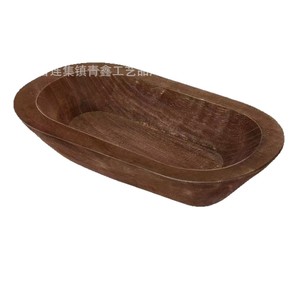 Wooden <b>Storage</b> <b>Tray</b> Oval Shape For Desk Organization And Snack Display - Product Image 1