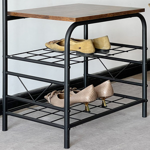 Cross-border hot-selling integrated coat <b>rack</b> and shoe <b>rack</b>, indoor <b>clothes</b> <b>rack</b>, floor-standing home shoe changing stool with - Product Image 3
