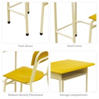 Ensemble d'étude en panneau mélaminé pour élèves individuels – Fournisseur de mobilier éducatif en Asie du Sud-Est – Bureaux et chaises d'étude pour enfants