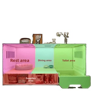 Gabbia per Gatti da Interno con Toilette, Design Monolocale con Chiusura a Pulsante, Ideale per Piccoli Appartamenti - Product Image 5