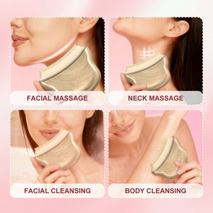 Conjunto de Pincéis Planos para Contorno Facial Linfático com Massageador de Grão de Madeira para Olhos, Pescoço e Corpo - Product Image 5