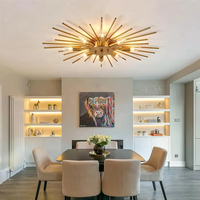 Lustre LED moderne en métal doré pour plafond, cuisine, restaurant, chambre, couloir, style farmhouse