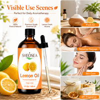 Huile Essentielle de Citron 100% Pure et Naturelle, Parfum Frais de Fleurs, Huile d'Aromathérapie Éclaircissante pour Visage, Corps, Peau, Diffuseur et Maison