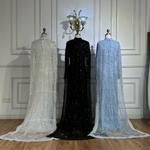 Abiti da sera musulmani completamente coperti a <span class=keywords><strong>maniche</strong></span> <span class=keywords><strong>lunghe</strong></span> blu con mantello sereno Hill LA72032MP eleganti abiti da festa da donna - Product Image 5