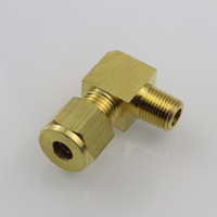 Raccord coudé femelle à double ferrule en laiton 6 mm (1/8 po) à filetage interne, haute pression, pour pulvérisation d'eau, à déconnexion rapide