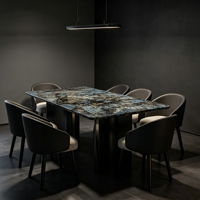 Luxuriöse Blaue Jade-Marmor Esstisch- und Stuhl-Kombination Hochwertig Modern Umweltfreundlich Langlebig für Hotel & Zuhause