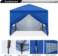 Tente de réception pliante d'extérieur grand format 3x3m avec murs et fenêtre, en tissu Oxford, pour intérieur/extérieur, vente en gros