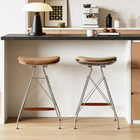 Tabouret de bar moderne en fer ShanMu de style vintage pour usage commercial, tabouret haut simple pour usage domestique, chaise de comptoir de café ou d'îlot