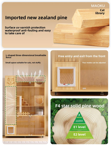 Gabinete para Gatos Tres en Uno de Madera Maciza Moderna y Lujosa, Casa para Gatos + Almacenamiento + Rascador en Uno - Product Image 3