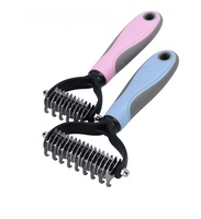 Râteau de toilettage pour animaux de compagnie râteau de sous-poil Double face pour chiens chats brosse de toilettage enlever les poils d'animaux de compagnie râteau