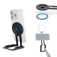 Support magnétique pour téléphone en alliage d'aluminium, flexible, pour diffusion en direct, base à vis 1/4'', compatible avec tous les smartphones, vente chaude