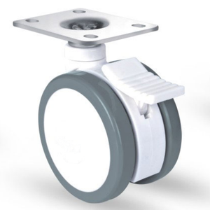 Qingdao Zhurui M12 Gewindestange Doppel-Medizinische Rollen Krankenhausbett-Rollen 75/100mm Polyurethan & ABS Deling Lager Schwenkbar mit Bremse - Product Image 1