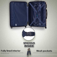 Haut de gamme ABS noir valises de voyage concepteur de luxe sacs de voyage à roulettes valise 3 PC ensembles de bagages avec serrure Tsa