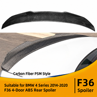 Aileron arrière pour BMW Série 4 F36 Gran Coupé 2014-2020, motif carbone, ABS, style PSM, déflecteur de vent, résistant aux intempéries, noir