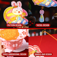 Lanternes de la Fête de la Mi-Automne en PVC imperméable, lumineuses, en forme de lapin de dessin animé, faites à la main, vente en gros