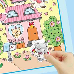 Livre de coloriage pour tout-petits : Découvrez les animaux mignons, plusieurs scènes amusantes, autocollants cachés créatifs - Product Image 2