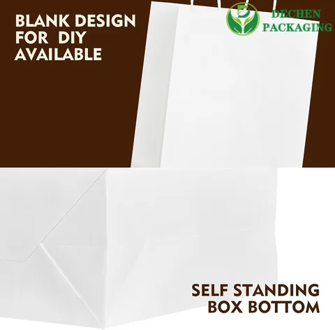White Kraft Paper Bags With Handles