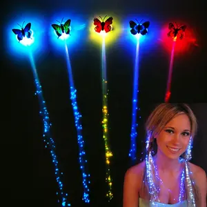 Wholesale Led Light Up Fairy Hair Accessories Braid Extension Clips for Women Girls Glow in the Dark Party Favors Supplies Wig