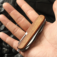 11-in-1 Multifunktionswerkzeug, faltbares Taschenmesser mit Holzgriff, Outdoor-EDC-Werkzeug mit Messer, Schraubendreher, Säge, Öffner, Schere, Fensterbrecher