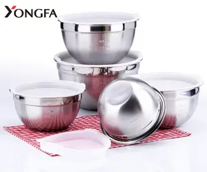 Eco-friendly Best Selling 18cm Mixing Bowls Set Stainless Steel Salad Bowl With Lid For Kitchenware