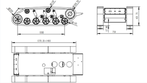<strong>Rubber</strong> <strong>Track</strong> Chassis/undercarriage <strong>Robot</strong> with 100-200kg Carry Capacity - Product Image 5
