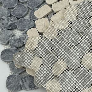 Dougbuild Carreau de mosaïque de <span class=keywords><strong>pierre</strong></span> <span class=keywords><strong>reconstituée</strong></span> en marbre naturel noir de Palerme pour cuisine et salle de bain <span class=keywords><strong>Carrelage</strong></span> mural - Product Image 3