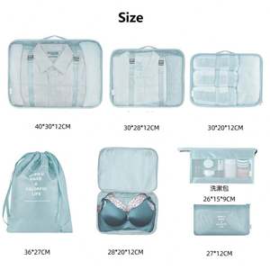 Organiseurs de bagages pliables personnalisés en gros, 7 pièces, imperméables, pour voyages, cubes de rangement pour valises - Product Image 2