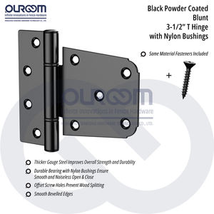 Engsel T tumpul baja tahan karat 3.5 inci fitur penutup lembut untuk pengurang kebisingan ayunan halus untuk gerbang kayu luar ruangan - Product Image 3